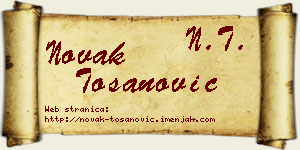 Novak Tošanović vizit kartica